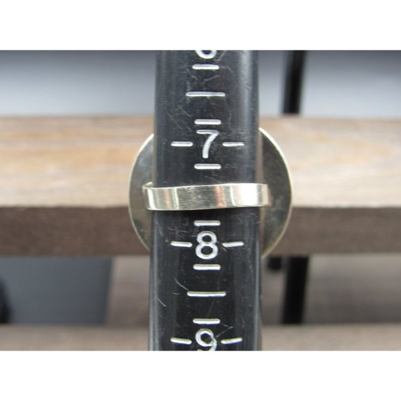 Size 7.5 Sterling Silver Stunning Floral Large Carved Shell Band Ring - Picture 4 of 6